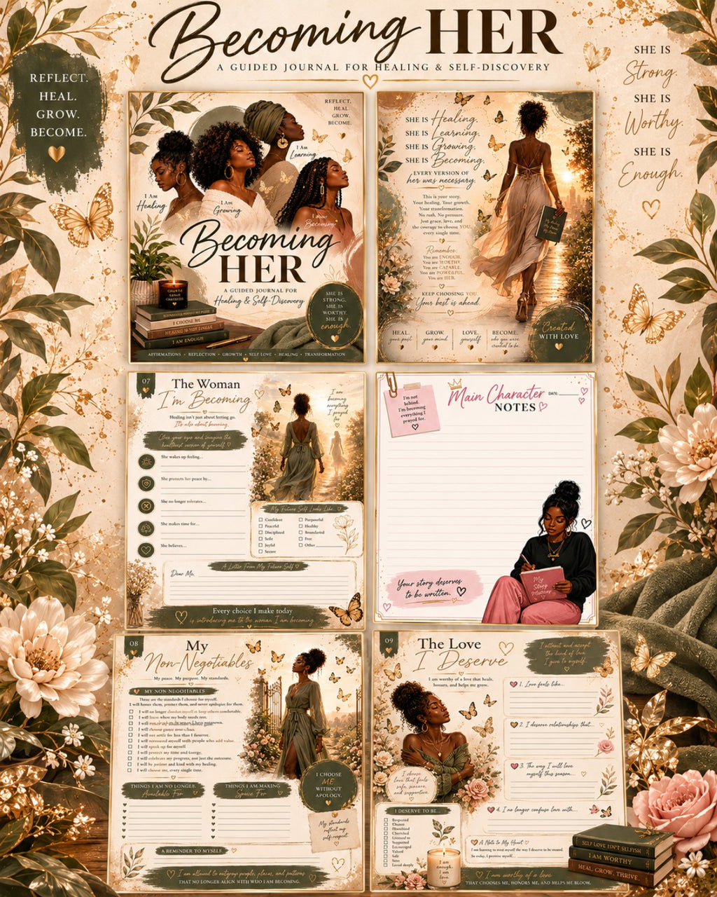 Custom personal journal example - Becoming Her