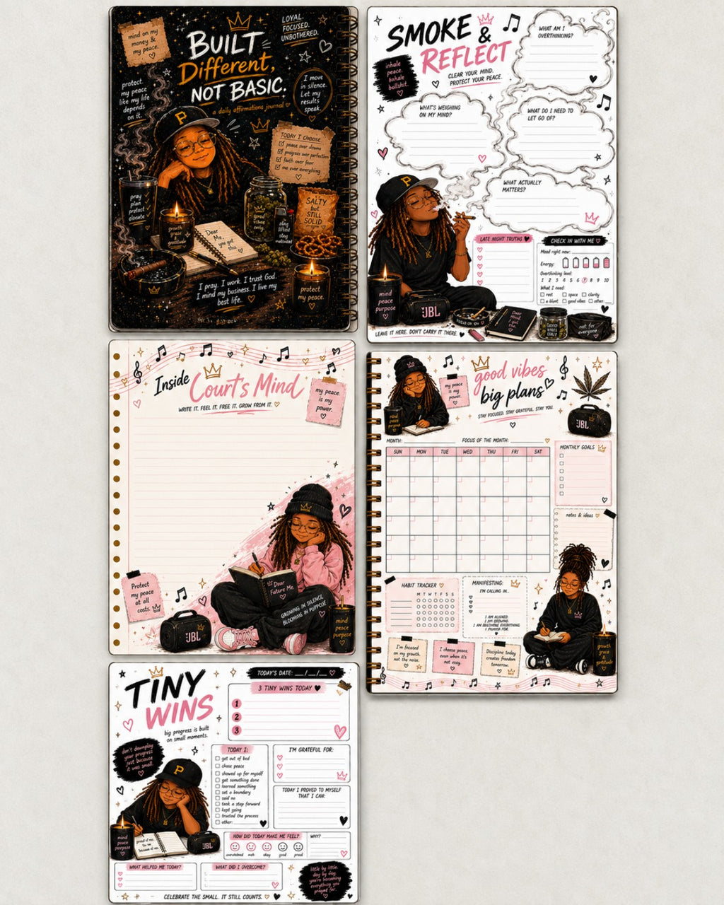 Custom personal journal example - Built Different Not Basic