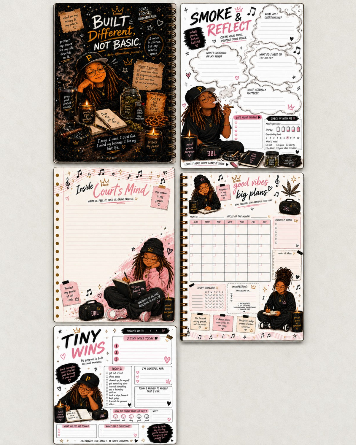 Custom personal journal example - Built Different Not Basic