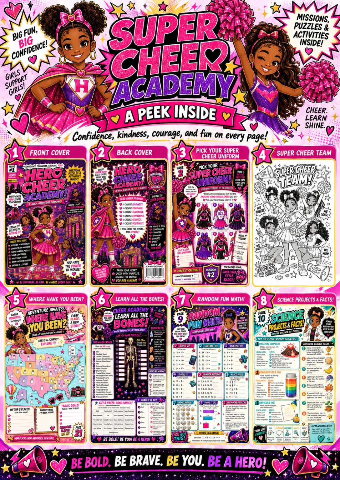Hero Cheer Academy preview pages